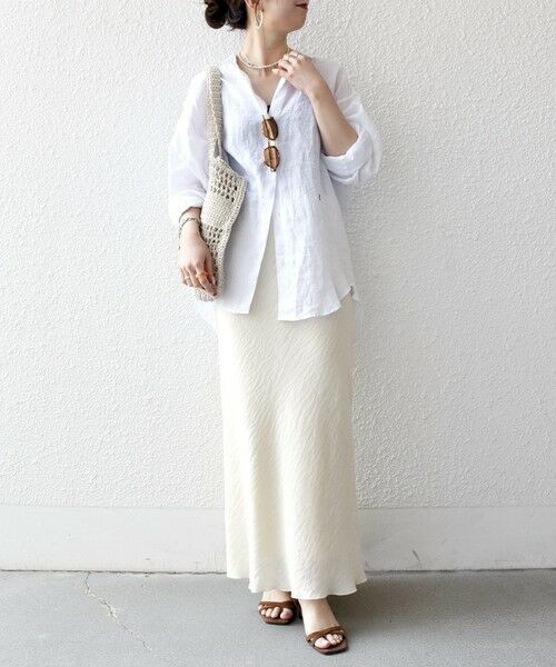 SHIPS / シップス ロング・マキシ丈スカート | 《予約》SHIPS any:〈洗濯機可能〉メッシュ ナロー スカート | 詳細1