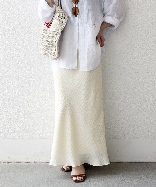 SHIPS / シップス ロング・マキシ丈スカート | 《予約》SHIPS any:〈洗濯機可能〉メッシュ ナロー スカート | 詳細3