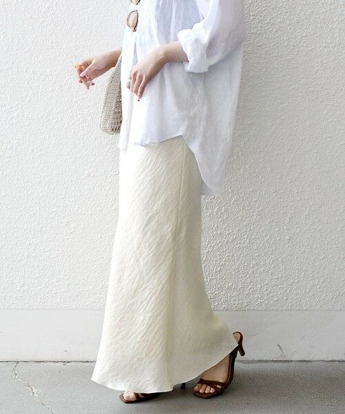 SHIPS / シップス ロング・マキシ丈スカート | 《予約》SHIPS any:〈洗濯機可能〉メッシュ ナロー スカート | 詳細4
