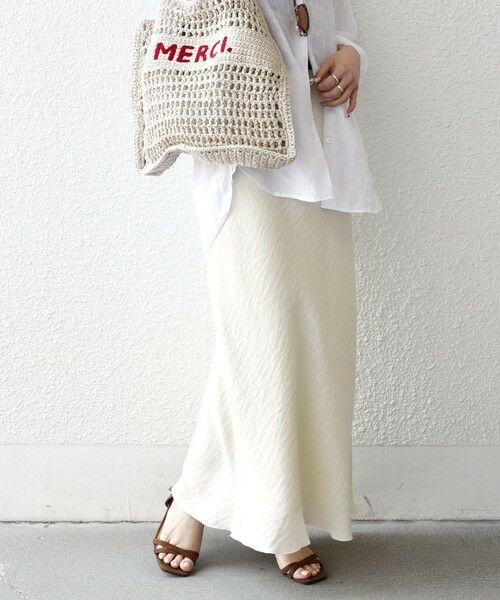 SHIPS / シップス ロング・マキシ丈スカート | 《予約》SHIPS any:〈洗濯機可能〉メッシュ ナロー スカート | 詳細6