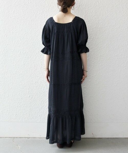 SHIPS / シップス ロング・マキシ丈ワンピース | 《予約》SHIPS any:〈洗濯機可能〉コットン ミックス レース 切り替え ギャザー ワンピース | 詳細8