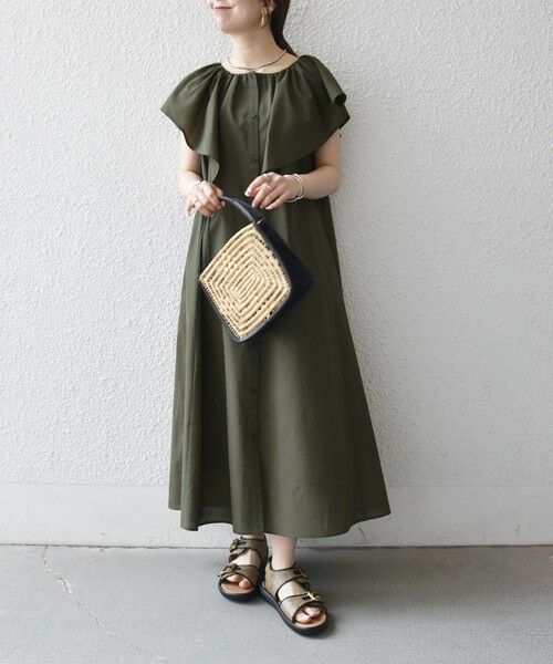SHIPS / シップス ロング・マキシ丈ワンピース | 《予約》SHIPS any:〈洗濯機可能〉ラッフル フリル ギャザー ロング ワンピース | 詳細8