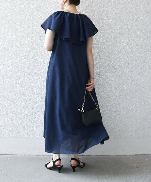 SHIPS / シップス ロング・マキシ丈ワンピース | 《予約》SHIPS any:〈洗濯機可能〉ラッフル フリル ギャザー ロング ワンピース | 詳細12