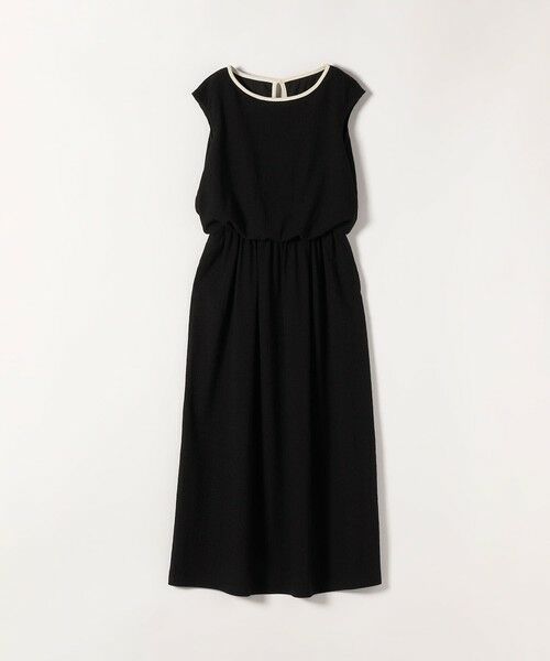 SHIPS / シップス ロング・マキシ丈ワンピース | 《予約》SHIPS any:〈洗濯機可能〉ブラウジング バイカラー フレンチスリーブ ワンピース | 詳細9