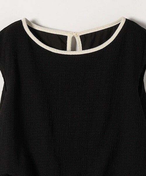 SHIPS / シップス ロング・マキシ丈ワンピース | 《予約》SHIPS any:〈洗濯機可能〉ブラウジング バイカラー フレンチスリーブ ワンピース | 詳細10