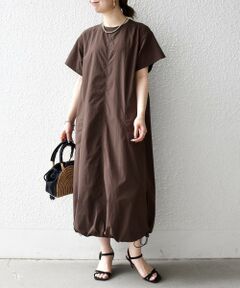 SHIPS / シップス ロング・マキシ丈ワンピース | 《予約》SHIPS any:〈多機能/洗濯機可能〉シェルテック ドロスト ロング ワンピース