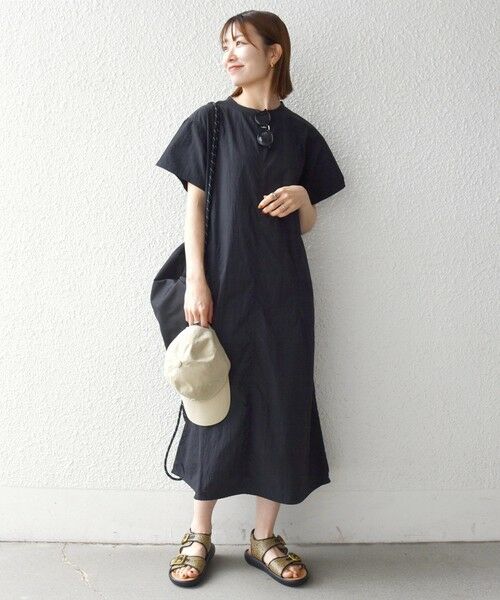 SHIPS / シップス ロング・マキシ丈ワンピース | 《予約》SHIPS any:〈多機能/洗濯機可能〉シェルテック ドロスト ロング ワンピース | 詳細1