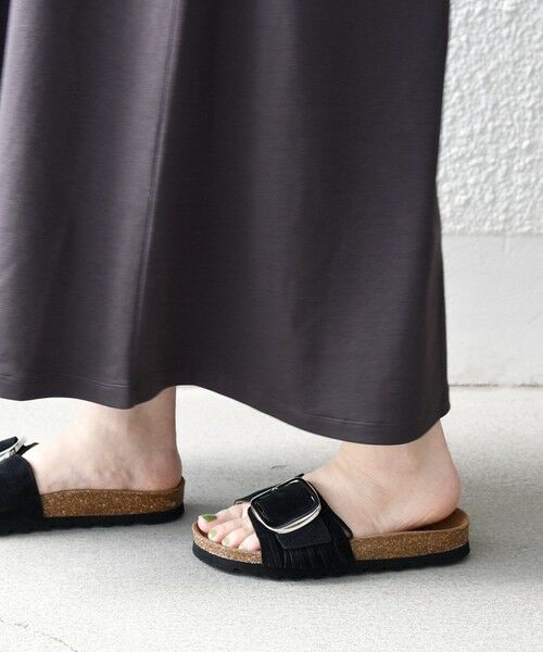 SHIPS / シップス サンダル | 《予約》VINILO: レザー ベルト バックル フリンジ サンダル | 詳細2