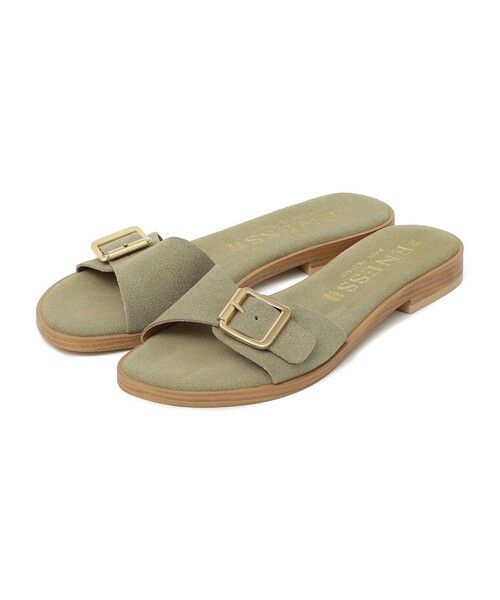 SHIPS / シップス サンダル | ENESS: レザー バックル ベルト サンダル（カーキ）