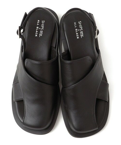 SHIPS / シップス サンダル | 《予約》【SHIPS any別注】ALL BLACK:  バック ストラップ サンダル | 詳細11