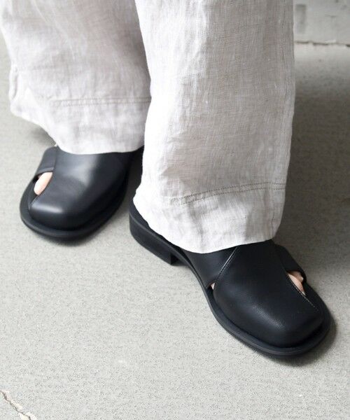 SHIPS / シップス サンダル | 《予約》【SHIPS any別注】ALL BLACK:  バック ストラップ サンダル | 詳細4