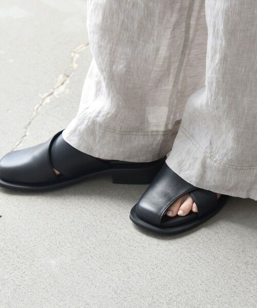 SHIPS / シップス サンダル | 《予約》【SHIPS any別注】ALL BLACK:  バック ストラップ サンダル | 詳細5