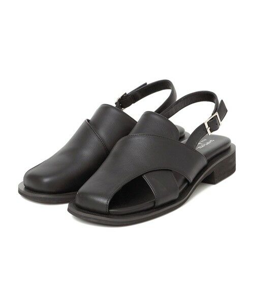 SHIPS / シップス サンダル | 《予約》【SHIPS any別注】ALL BLACK:  バック ストラップ サンダル | 詳細8