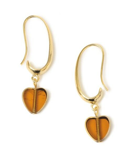 SHIPS / シップス ピアス・イヤリング | SHIPS any: ハート モチーフ ヴィンテージ ピアス（キャメル）