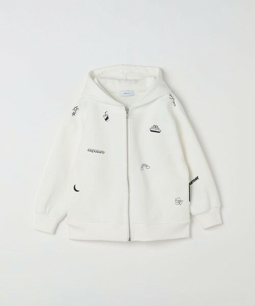 SHIPS / シップス パーカー | SHIPS any:〈洗濯機可能〉ポンチ デザイン ジップ パーカー <KIDS>（ホワイト）