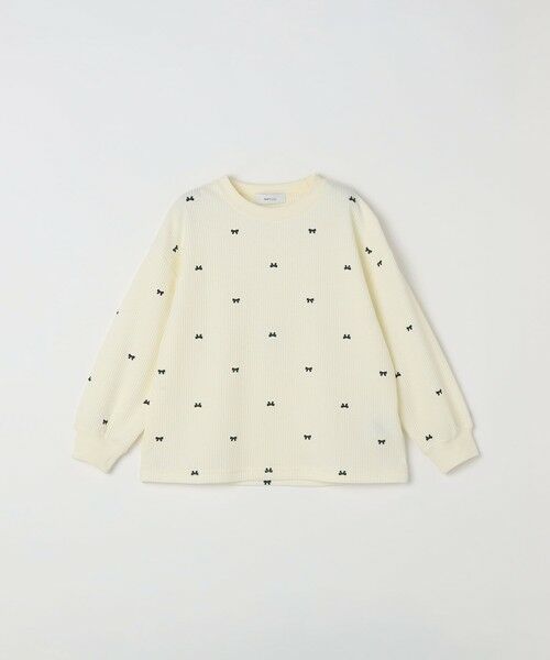 SHIPS / シップス カットソー | SHIPS any:〈洗濯機可能〉ワッフル リボン クルーネック プルオーバー<KIDS>（ホワイト系）