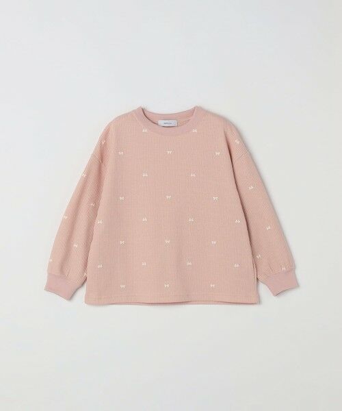 SHIPS / シップス カットソー | SHIPS any:〈洗濯機可能〉ワッフル リボン クルーネック プルオーバー<KIDS>（ピンク）