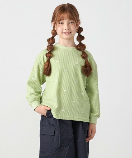 SHIPS / シップス カットソー | SHIPS any:〈洗濯機可能〉ワッフル リボン クルーネック プルオーバー<KIDS> | 詳細21
