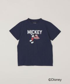 SHIPS / シップス Tシャツ | 【SHIPS any別注】GOOD ROCK SPEED:〈洗濯機可能〉ミッキーマウス / フラッグ プリント Tシャツ<KIDS>◆