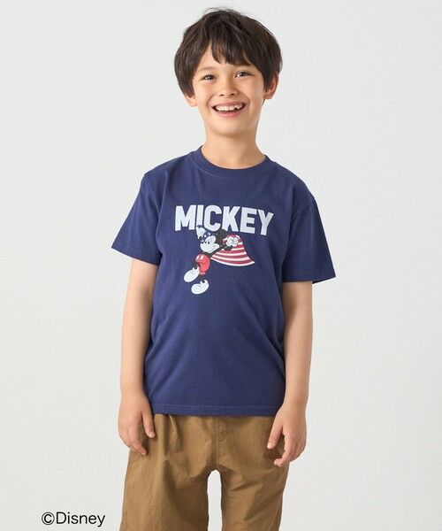 SHIPS / シップス Tシャツ | 【SHIPS any別注】GOOD ROCK SPEED:〈洗濯機可能〉ミッキーマウス / フラッグ プリント Tシャツ<KIDS>◆ | 詳細9