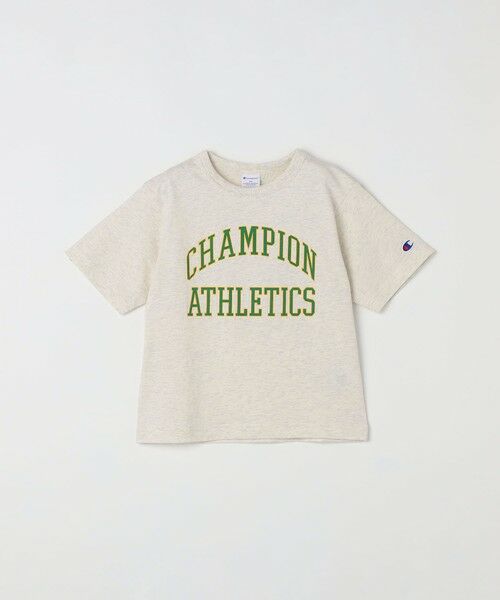 SHIPS / シップス Tシャツ | Champion:〈洗濯機可能〉アスレチック プリント Tシャツ<KIDS>（ナチュラル）