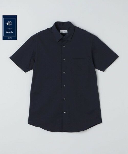 SHIPS / シップス シャツ・ブラウス | SHIPS:〈FUNCTION〉Albini × RENU(R) 半袖 ジャージー ソリッド シャツ（ネイビー）