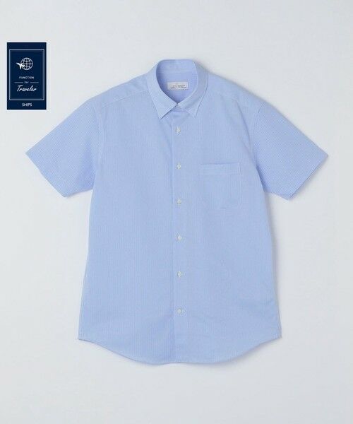 SHIPS / シップス シャツ・ブラウス | SHIPS:〈FUNCTION〉Albini × RENU(R)半袖 ジャージー ストライプ シャツ（スカイブルー）