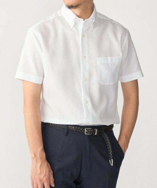 SHIPS / シップス シャツ・ブラウス | SHIPS:〈接触冷感〉ICE COTTON ワッフル ボタンダウン 半袖 シャツ（ホワイト）
