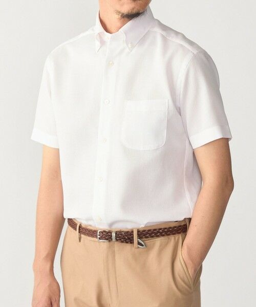 SHIPS / シップス シャツ・ブラウス | SHIPS:〈接触冷感〉ICE COTTON ワッフル ボタンダウン 半袖 シャツ（ピンク）
