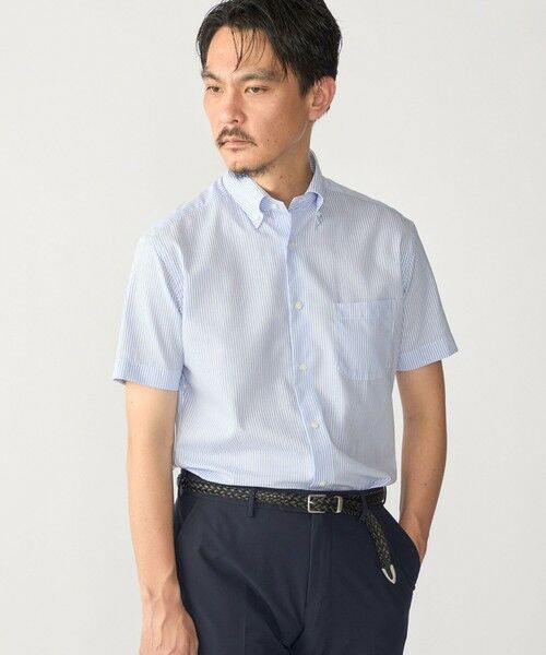 SHIPS / シップス シャツ・ブラウス | SHIPS:〈接触冷感〉ICE COTTON パナマ ストライプ ボタンダウン 半袖 シャツ | 詳細1