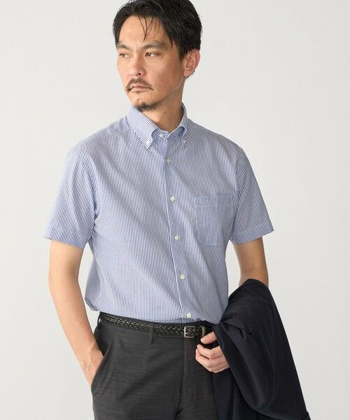 SHIPS / シップス シャツ・ブラウス | SHIPS:〈接触冷感〉ICE COTTON パナマ ストライプ ボタンダウン 半袖 シャツ | 詳細15