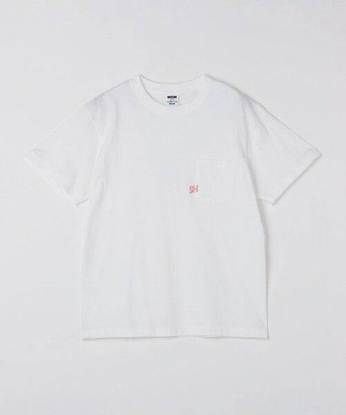 SHIPS / シップス Tシャツ | 【WEB限定】SHIPS: エンブロイダリー SHロゴ ポケット Tシャツ(ピンク)