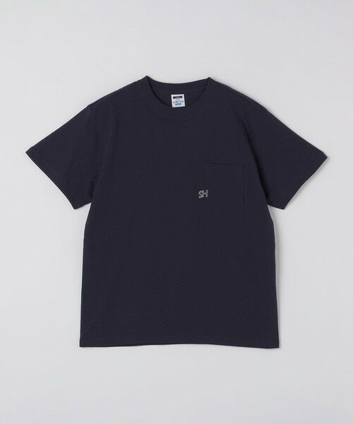 SHIPS / シップス Tシャツ | 【WEB限定】SHIPS: エンブロイダリー SHロゴ ポケット Tシャツ(ネイビー)