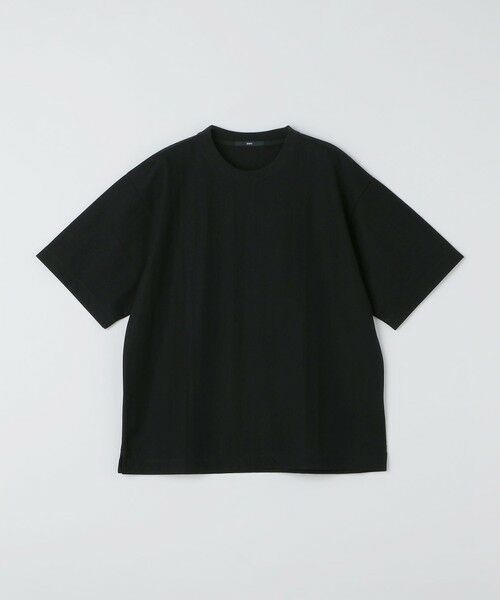 SHIPS / シップス Tシャツ | SHIPS:〈接触冷感〉リネン ライク ジャカード ショートスリーブ Tシャツ（ダークブルー）