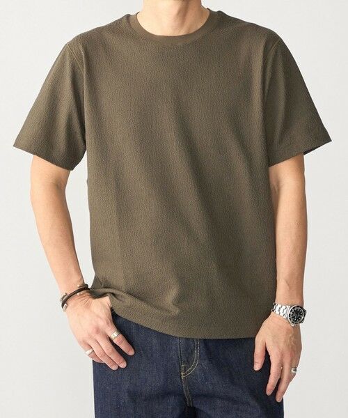 SHIPS / シップス Tシャツ | SHIPS: リンクス ジャカード Tシャツ（オリーブ）