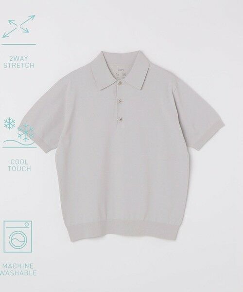 SHIPS / シップス ポロシャツ | SHIPS:〈洗濯機可能/接触冷感〉ファンクション ショート スリーブ  ニット ポロシャツ（トップグレー）