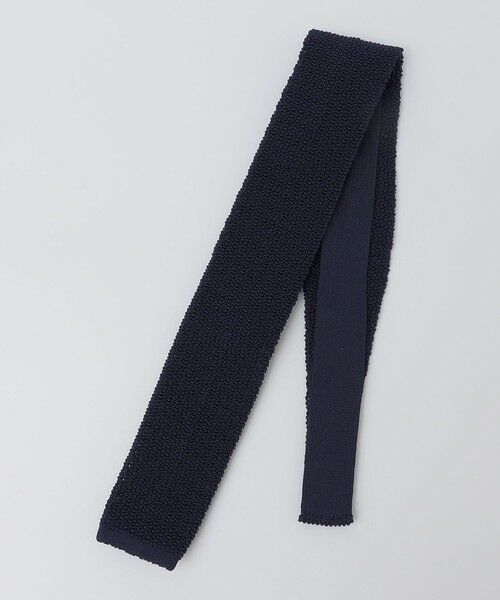 SHIPS / シップス ネクタイ | SHIPS: ドイツ製 シルク ソリッド ニット ネクタイ（ネイビー）