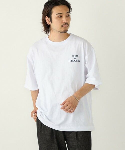 SHIPS / シップス Tシャツ | SHIPS Colors:ドルマンスリーブ ビッグ Tシャツ（ライトホワイト）
