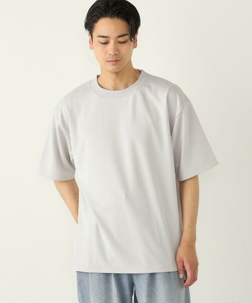 SHIPS / シップス Tシャツ | 《予約》【WEB限定】SHIPS Colors:Wフェイス ニット襟 Tシャツ◆(ライトグレー)