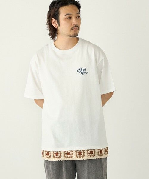 SHIPS / シップス Tシャツ | 《予約》【WEB限定】SHIPS Colors:クロシェニット ロゴ刺繍 Tシャツ◆ | 詳細8