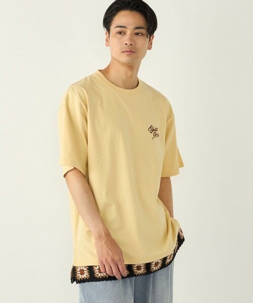 SHIPS / シップス Tシャツ | 《予約》【WEB限定】SHIPS Colors:クロシェニット ロゴ刺繍 Tシャツ◆（クリーム）