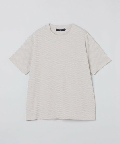 SHIPS / シップス Tシャツ | 《予約》SHIPS Colors:リンクス ジャカード Tシャツ◆（ライトグレー）