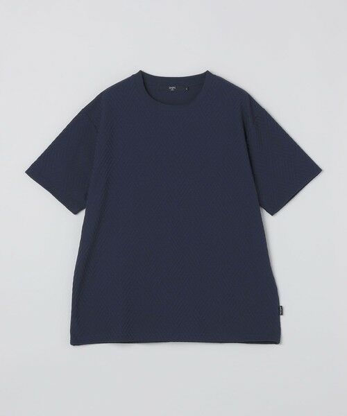 SHIPS / シップス Tシャツ | 《予約》SHIPS Colors:リンクス ジャカード Tシャツ◆（ネイビー）
