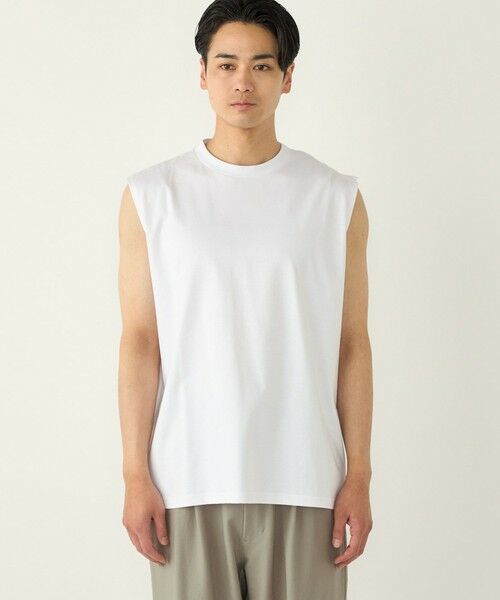 SHIPS / シップス タンクトップ | SHIPS Colors:〈抗菌防臭・接触冷感〉シルケット コットン ノースリーブ Tシャツ | 詳細9