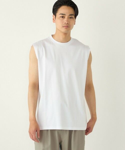 SHIPS / シップス タンクトップ | SHIPS Colors:〈抗菌防臭・接触冷感〉シルケット コットン ノースリーブ Tシャツ | 詳細14