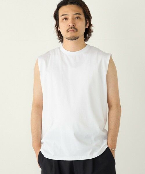 SHIPS / シップス タンクトップ | SHIPS Colors:〈抗菌防臭・接触冷感〉シルケット コットン ノースリーブ Tシャツ | 詳細18