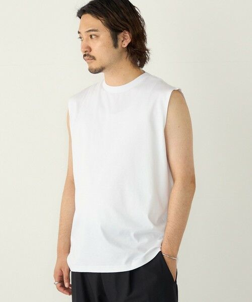 SHIPS / シップス タンクトップ | SHIPS Colors:〈抗菌防臭・接触冷感〉シルケット コットン ノースリーブ Tシャツ | 詳細19
