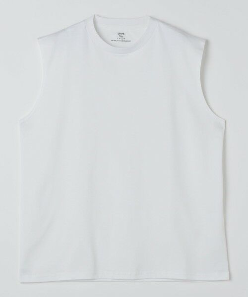 SHIPS / シップス タンクトップ | SHIPS Colors:〈抗菌防臭・接触冷感〉シルケット コットン ノースリーブ Tシャツ（ライトホワイト）