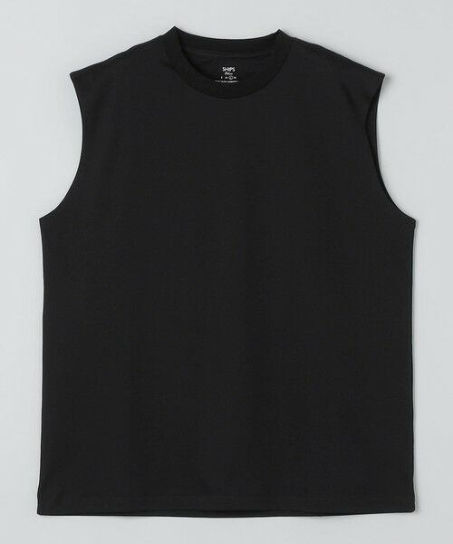 SHIPS / シップス タンクトップ | SHIPS Colors:〈抗菌防臭・接触冷感〉シルケット コットン ノースリーブ Tシャツ（ブラック）