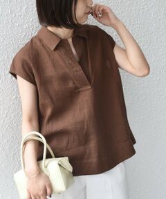 SHIPS / シップス シャツ・ブラウス | 《予約》SHIPS Colors:〈洗濯機可能〉ユーロリネン フレンチスリーブ スキッパーブラウス◆